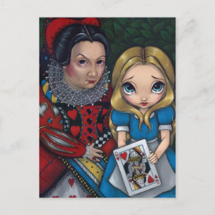 briefkaart "Alice and the Queen of Hearts"