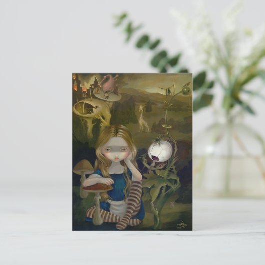 briefkaart "Alice in a Bosch Landscape" (Staand voorkant)