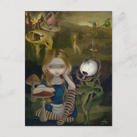 briefkaart "Alice in a Bosch Landscape" (Voorkant)