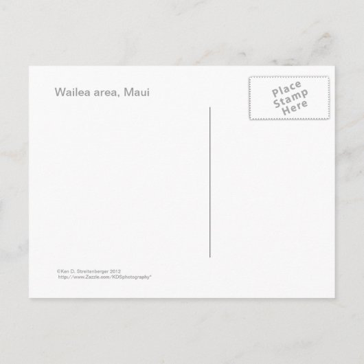 briefkaart "ALOHA VAN MAUI" (Achterkant)