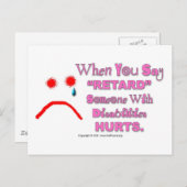 Briefkaart - Als je zegt: "Retard", dan is er een  (Voorkant / Achterkant)