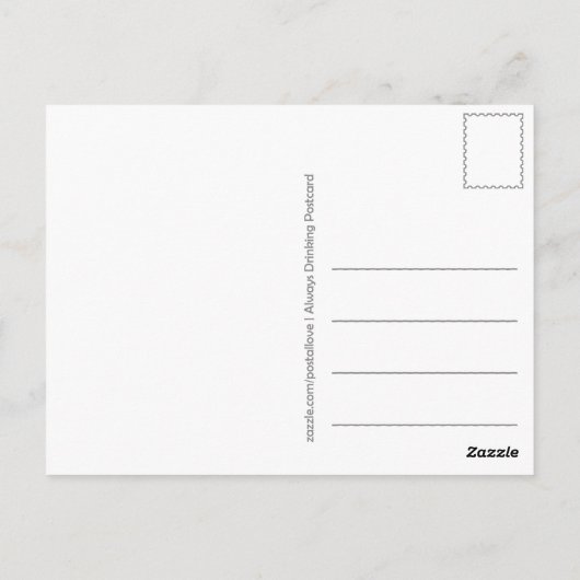Briefkaart "Altijd Drink" (Achterkant)