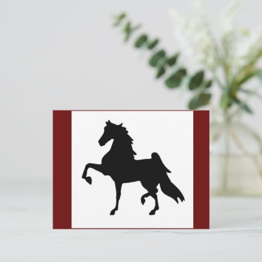 Briefkaart - American Saddlebred Silhoutte (Staand voorkant)