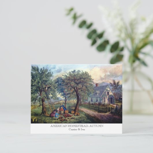 Briefkaart - AMERIKAANSE HOEVE: De herfst (Staand voorkant)