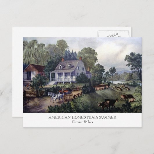 Briefkaart - AMERIKAANSE HOEVE: De zomer (Voorkant / Achterkant)