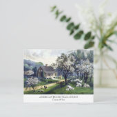 Briefkaart - AMERIKAANSE HOMESTEAD : lente (Staand voorkant)