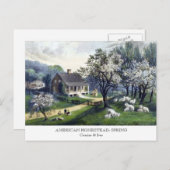 Briefkaart - AMERIKAANSE HOMESTEAD : lente (Voorkant / Achterkant)