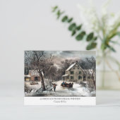 Briefkaart - AMERIKAANSE HOMESTEAD : Winter (Staand voorkant)