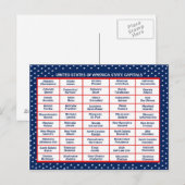 BRIEFKAART Amerikaanse hoofdsteden (Voorkant / Achterkant)