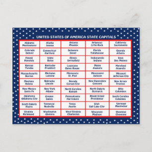 BRIEFKAART Amerikaanse hoofdsteden