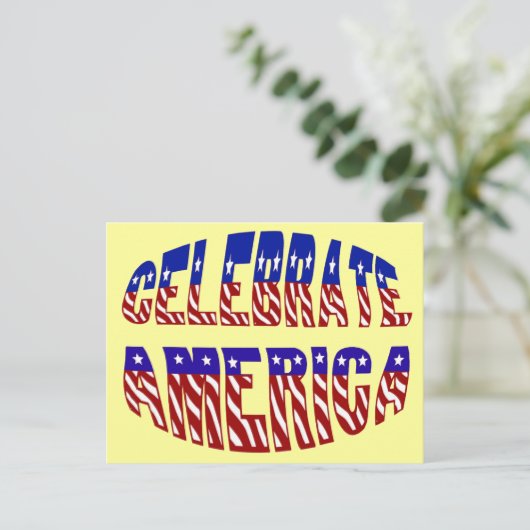 Briefkaart Amerikaanse vlag nr. 1 vieren (Staand voorkant)