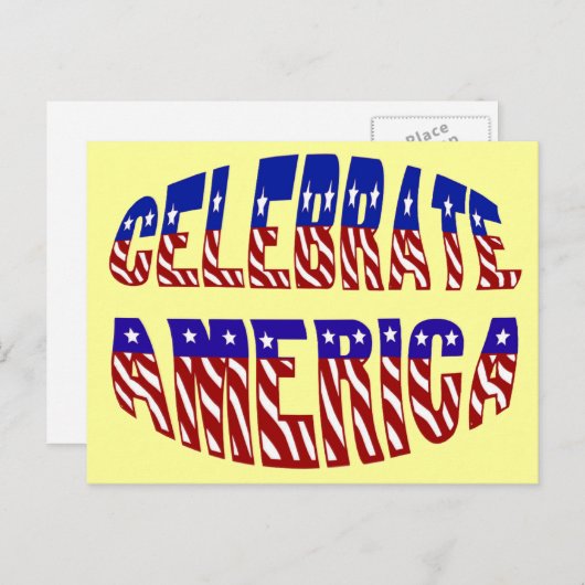 Briefkaart Amerikaanse vlag nr. 1 vieren (Voorkant / Achterkant)