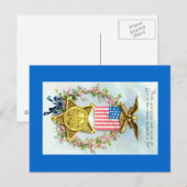 Briefkaart - Amerikaanse vlag Star Eagle (Voorkant / Achterkant)