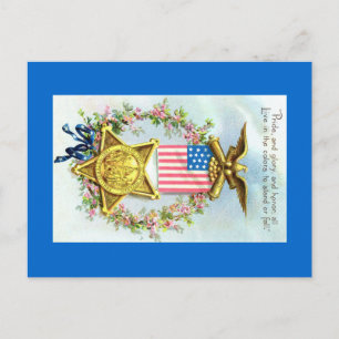 Briefkaart - Amerikaanse vlag Star Eagle