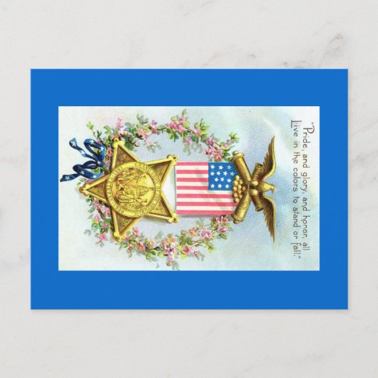 Briefkaart - Amerikaanse vlag Star Eagle (Voorkant)