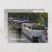 Briefkaart Amsterdam Canal House Boats (Voorkant / Achterkant)