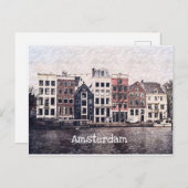 Briefkaart Amsterdam Houses (Voorkant / Achterkant)