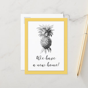 Briefkaart  ananas Verplaatsingsaankondiging