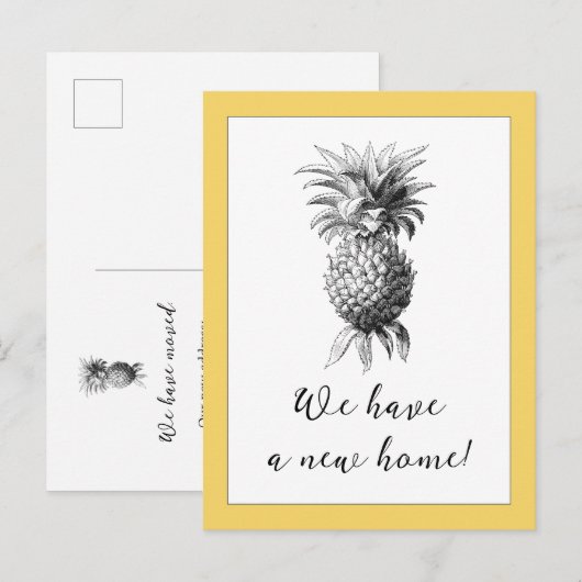 Briefkaart ananas Verplaatsingsaankondiging (Voorkant / Achterkant)
