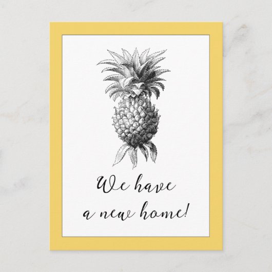 Briefkaart  ananas Verplaatsingsaankondiging (Voorkant)