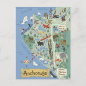 Briefkaart Anchorage Map (Voorkant)