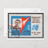 Briefkaart Andrian Nikolayev Vostok 3 USSR Stamp (Voorkant / Achterkant)