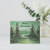 Briefkaart Ann Hayes Groen bos schilderen (Staand voorkant)