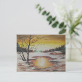 Briefkaart Ann Hayes Painting Winter Scene (Staand voorkant)