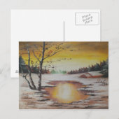 Briefkaart Ann Hayes Painting Winter Scene (Voorkant / Achterkant)