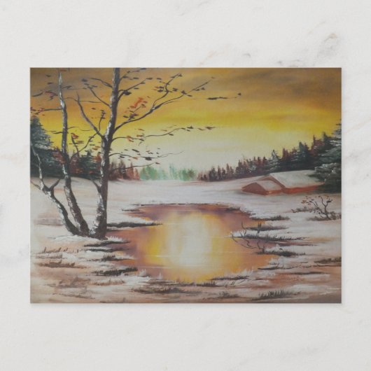 Briefkaart Ann Hayes Painting Winter Scene (Voorkant)
