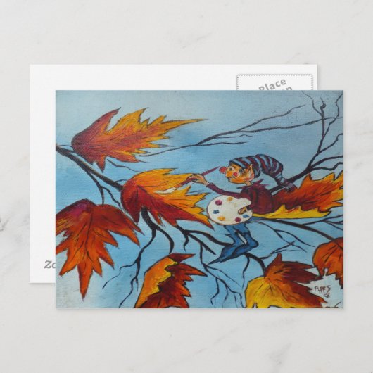 Briefkaart Ann Hayes Pixie Painting (Voorkant / Achterkant)