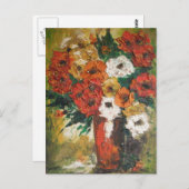 Briefkaart Ann Hayes Rode bloemen, gemengd (Voorkant / Achterkant)