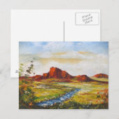 Briefkaart Ann Hayes schilderend Red Rock Canyan (Voorkant / Achterkant)