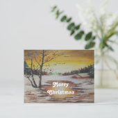 Briefkaart Ann Hayes Winter Scene Merry Kerstmis (Staand voorkant)