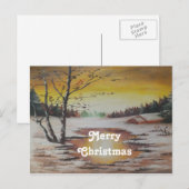 Briefkaart Ann Hayes Winter Scene Merry Kerstmis (Voorkant / Achterkant)