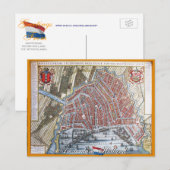 Briefkaart Antiek kaart Amsterdam (Voorkant / Achterkant)