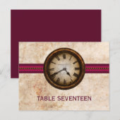 Briefkaart Antiek-klok-tabelnummer, Fuchsia (Voorkant / Achterkant)