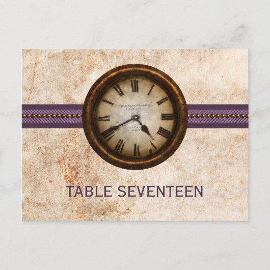 Briefkaart Antiek Kloktabel Aantal, Paars (Voorkant)