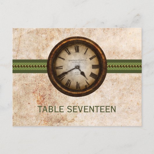 Briefkaart Antiek kloktabelnummer, groen (Voorkant)