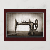 Briefkaart Antiek naaimachine (Voorkant)