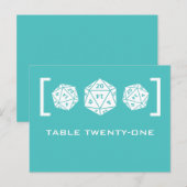 Briefkaart Aqua D20-dijgamertabel (Voorkant / Achterkant)