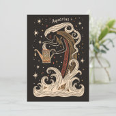 Briefkaart - Aquarius hemelse dierenriemkunst (Staand voorkant)