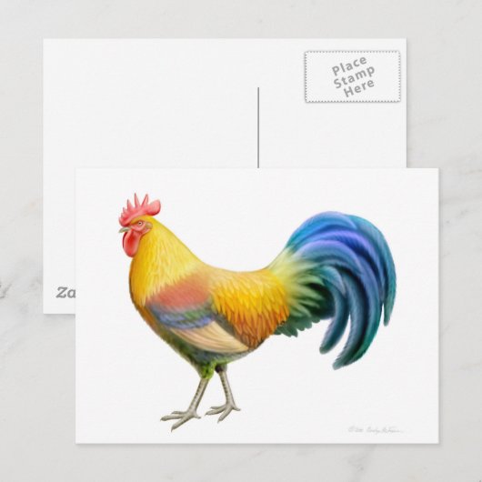 Briefkaart Ardenner Rooster (Voorkant / Achterkant)