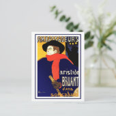 Briefkaart: Aristide Bruant door Toulouse-Lautrec Briefkaart (Staand voorkant)