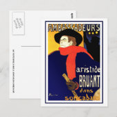 Briefkaart: Aristide Bruant door Toulouse-Lautrec Briefkaart (Voorkant / Achterkant)