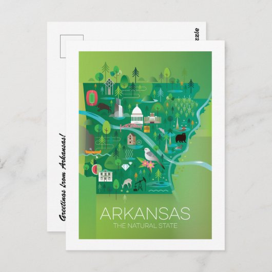 Briefkaart Arkansas (Voorkant / Achterkant)