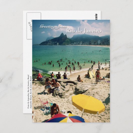briefkaart "Arpoador Beach, Rio de Janeiro" (Voorkant / Achterkant)