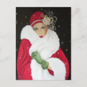 Briefkaart - Art Deco 1930-kerstgroet (Voorkant)