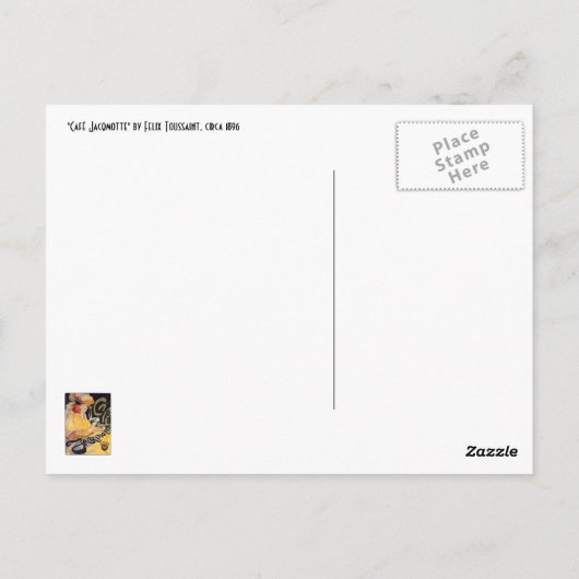 Briefkaart: Art Nouveau Café Briefkaart (Achterkant)