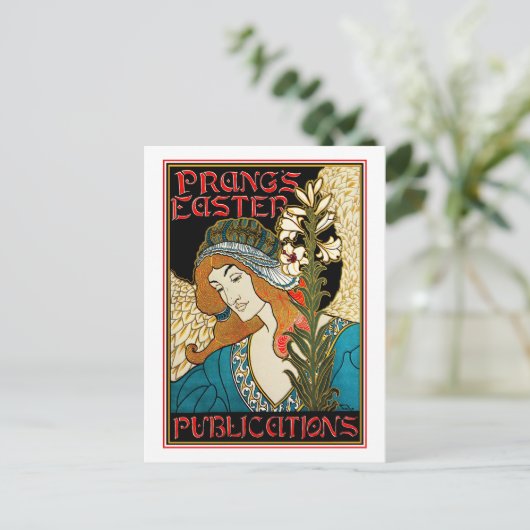 Briefkaart: Art Nouveau - L.Rhead - Prang's Easter Feestdagenkaart (Staand voorkant)